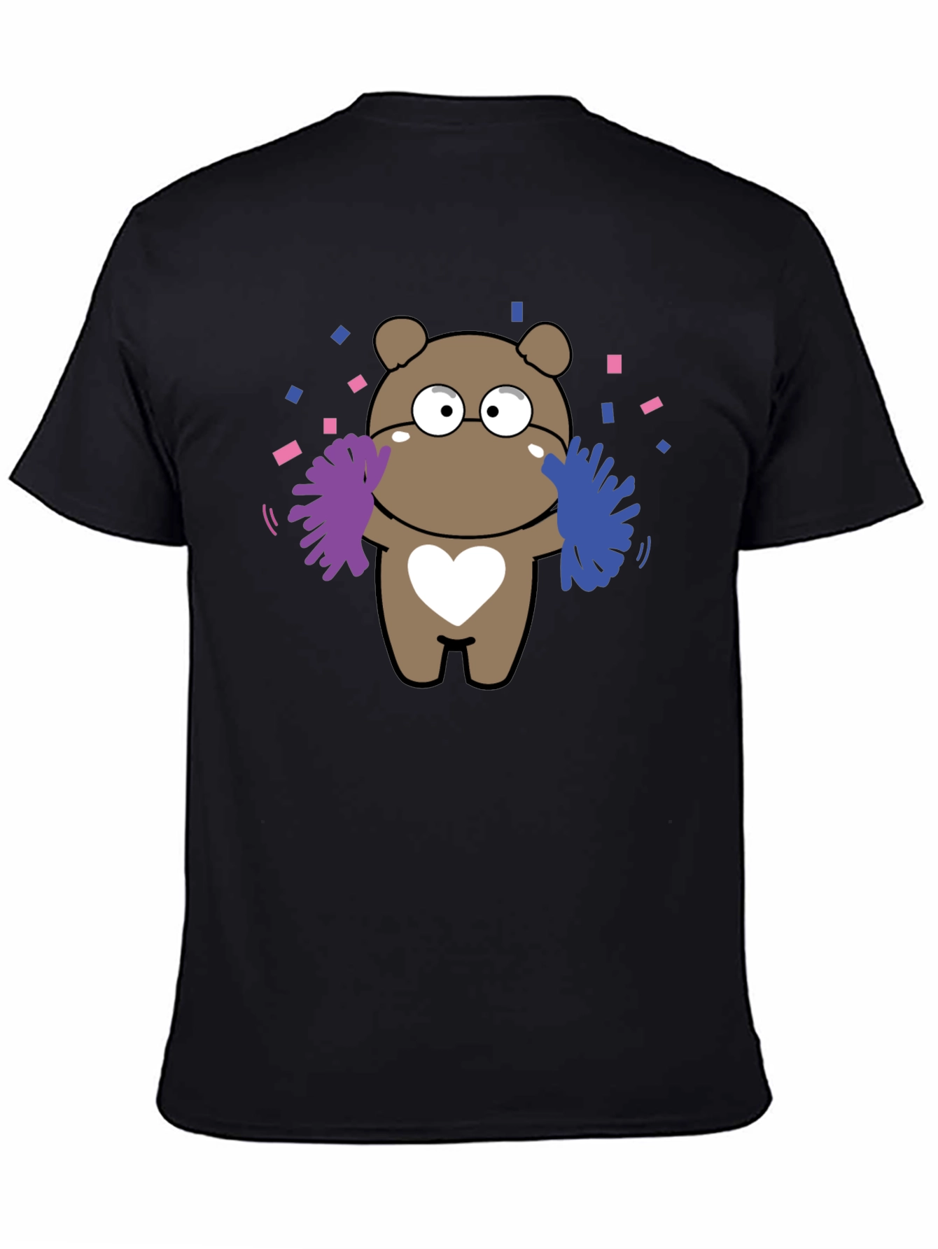 Cute Cheerleader Bear T-Shirt - Black