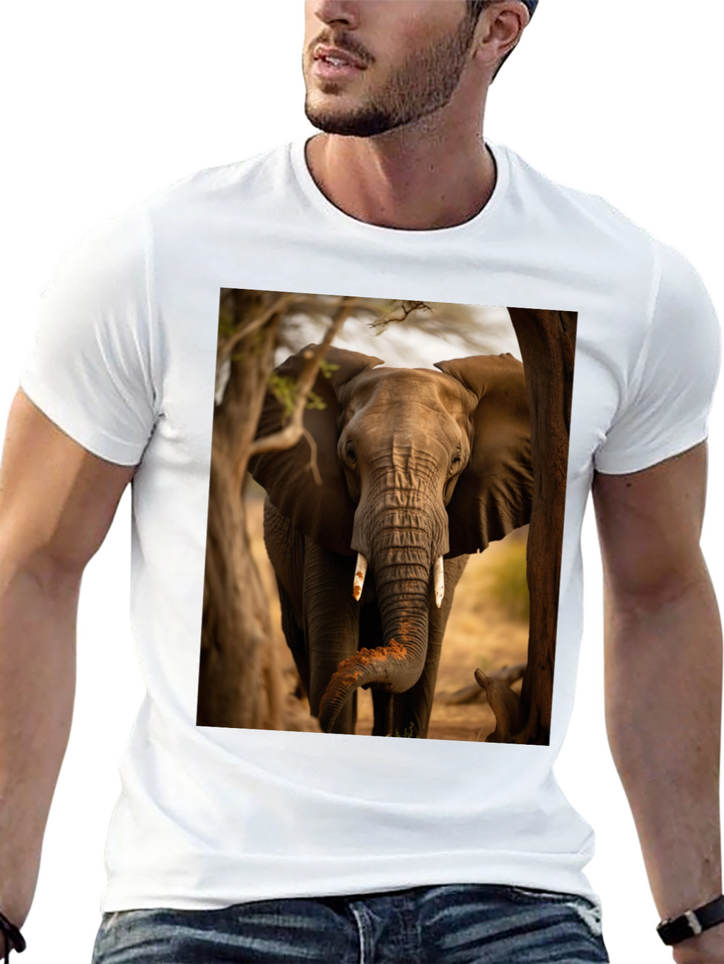 Elephant Graphic Tee - Wildlife Safari Style Shirt