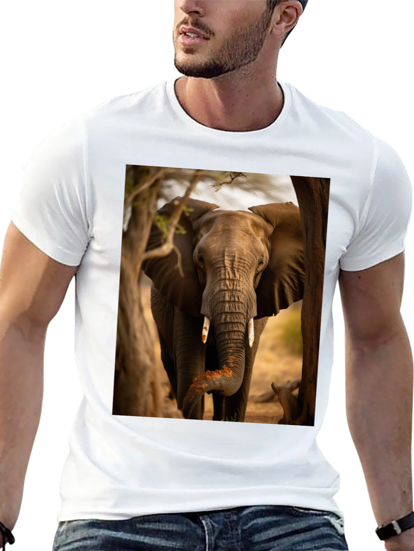 Elephant Graphic Tee - Wildlife Safari Style Shirt