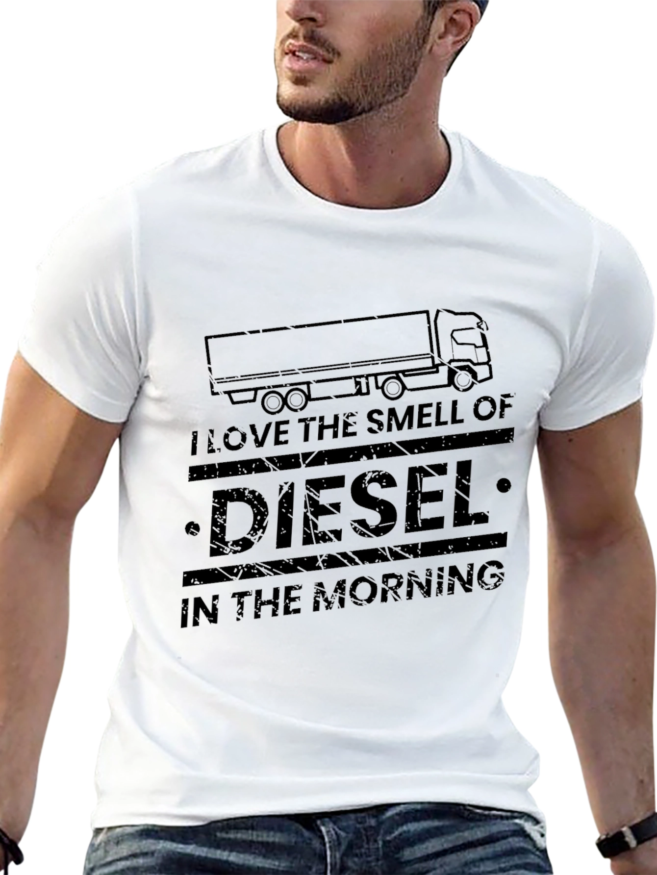 Diesel Smell Trucker Tee -  Mens Black Graphic T-Shirt