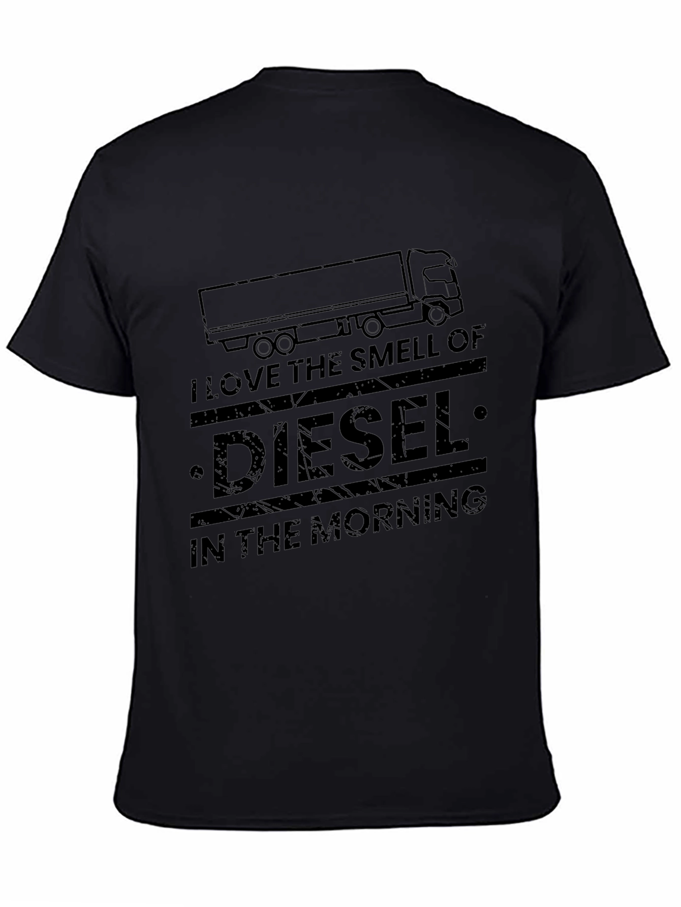 Diesel Smell Trucker Tee -  Mens Black Graphic T-Shirt