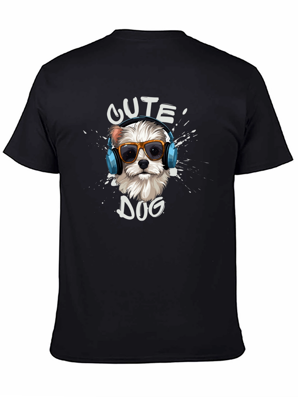 Cute Dog T-Shirt with Headphones and Sunglasses
