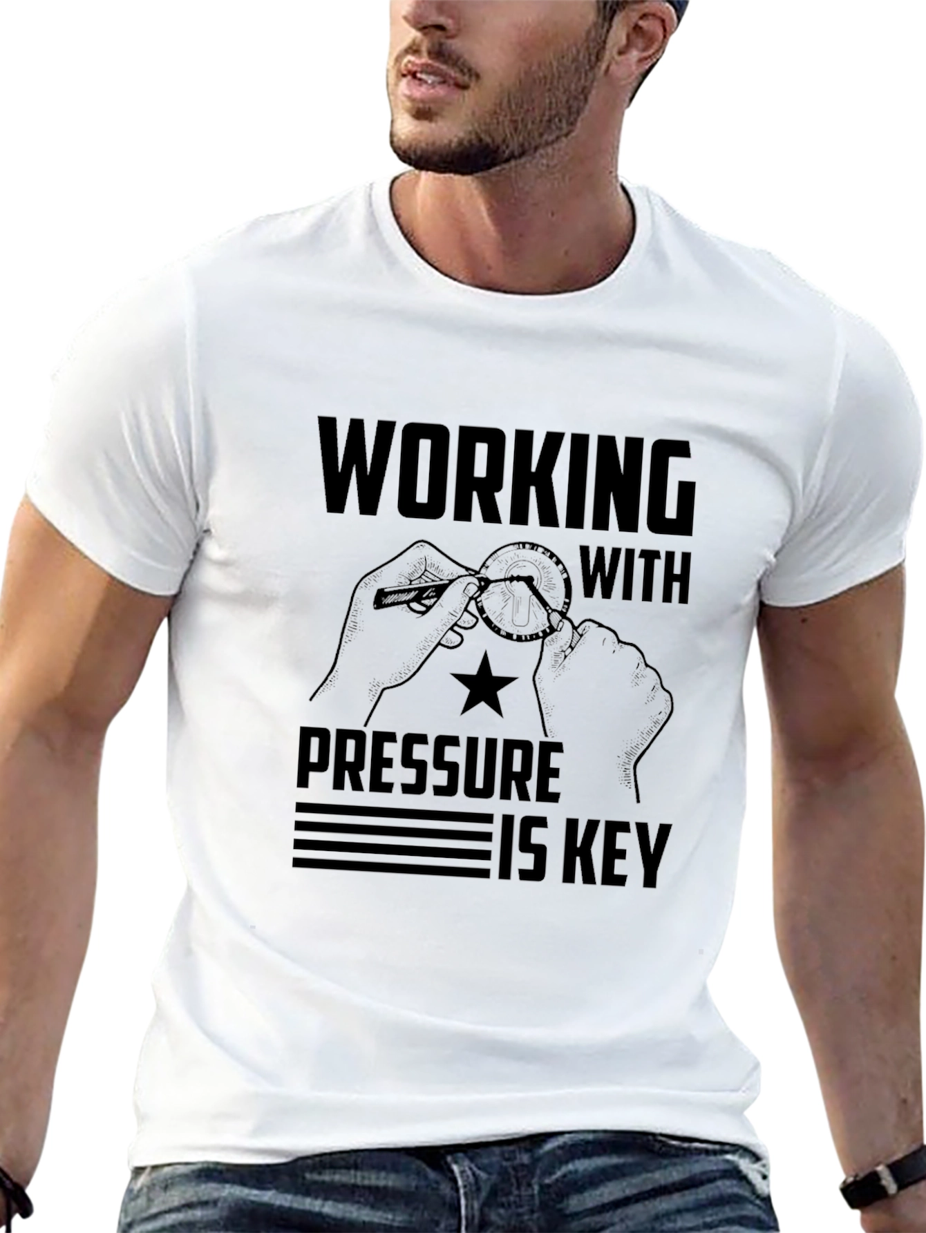Working Under Pressure Graphic Tee - Black