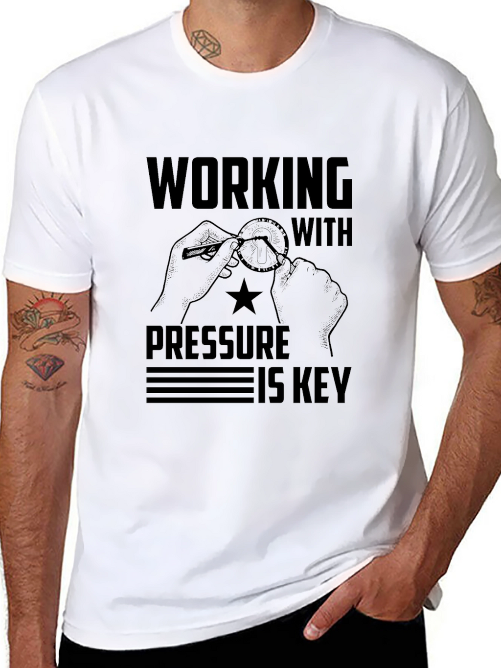 Working Under Pressure Graphic Tee - Black