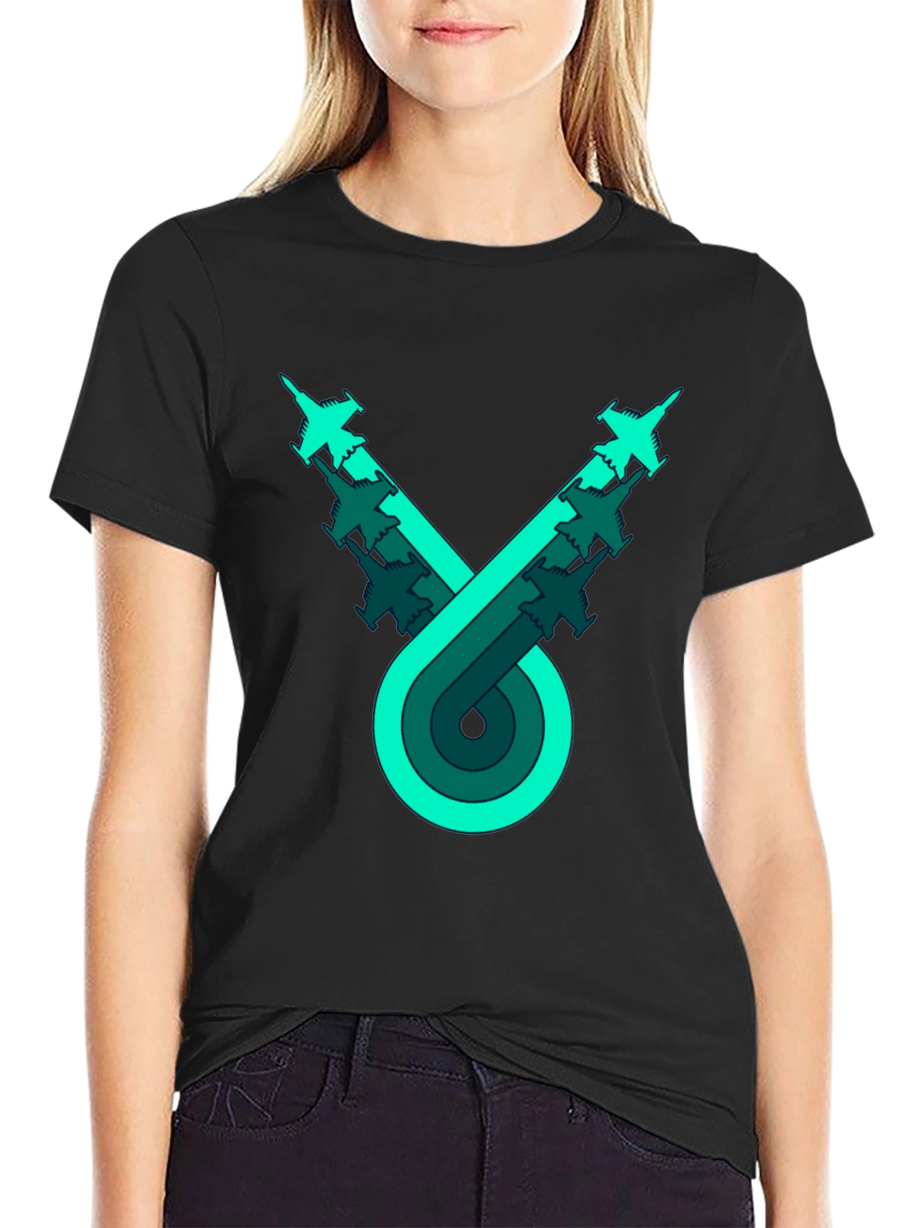 Retro Airplane Formation Graphic Tee - Cool Pilot Style