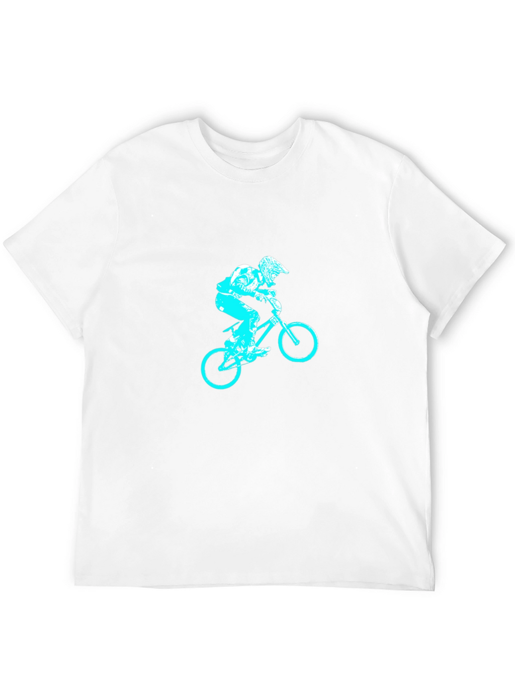 Black T-Shirt with Blue Biker Design