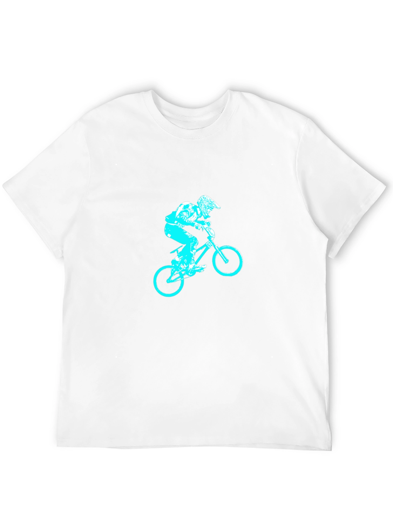 Black T-Shirt with Blue Biker Design