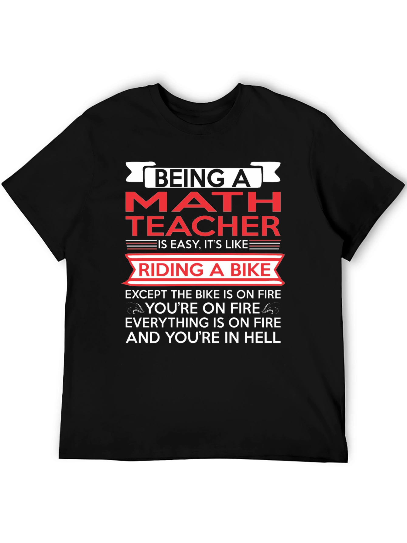 Funny Math Teacher Riding a Bike T-Shirt
