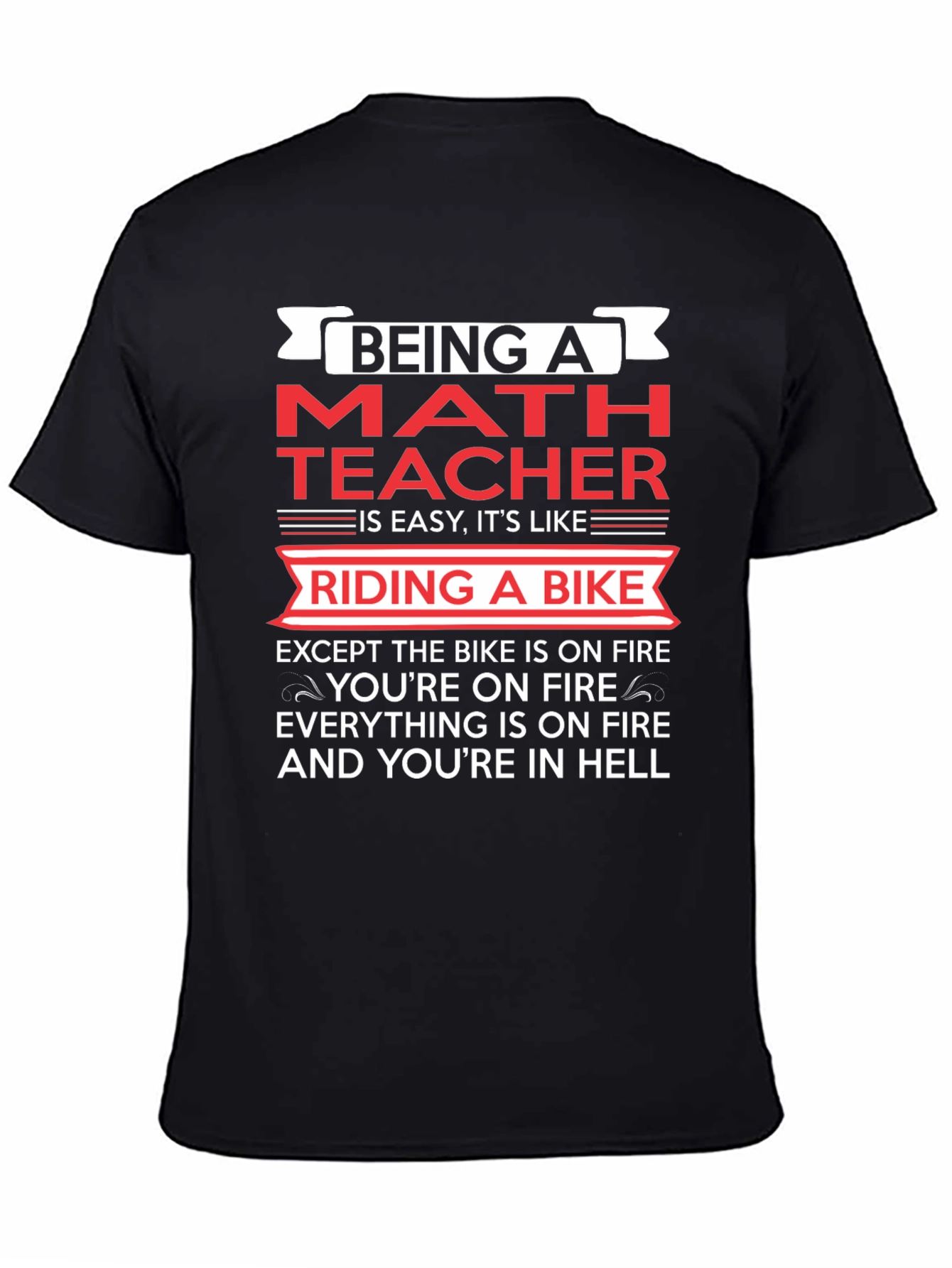 Funny Math Teacher Riding a Bike T-Shirt
