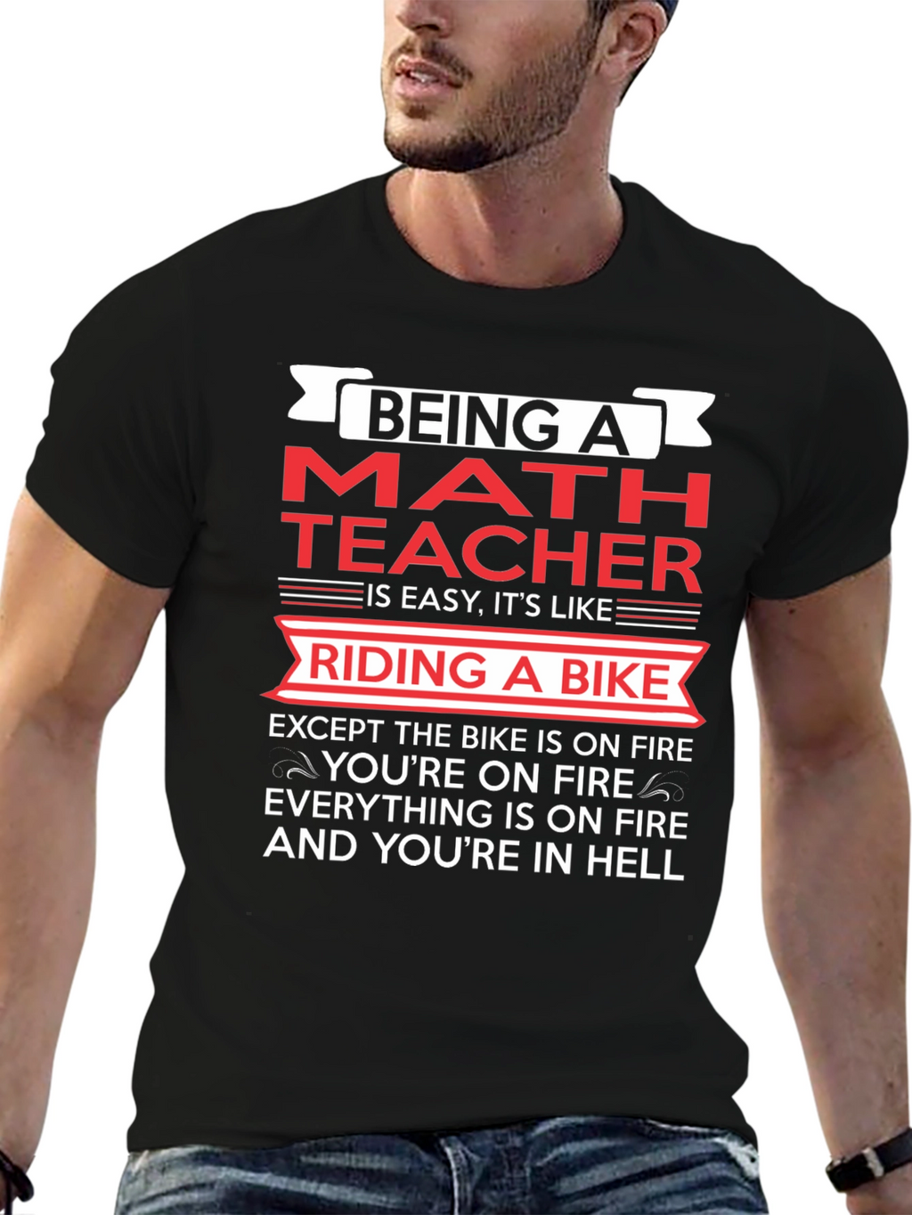 Funny Math Teacher Riding a Bike T-Shirt