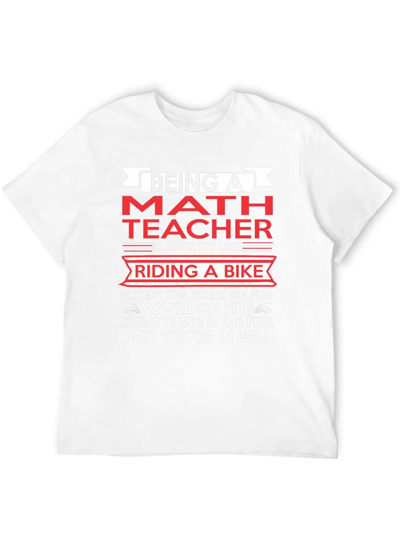 Funny Math Teacher Riding a Bike T-Shirt