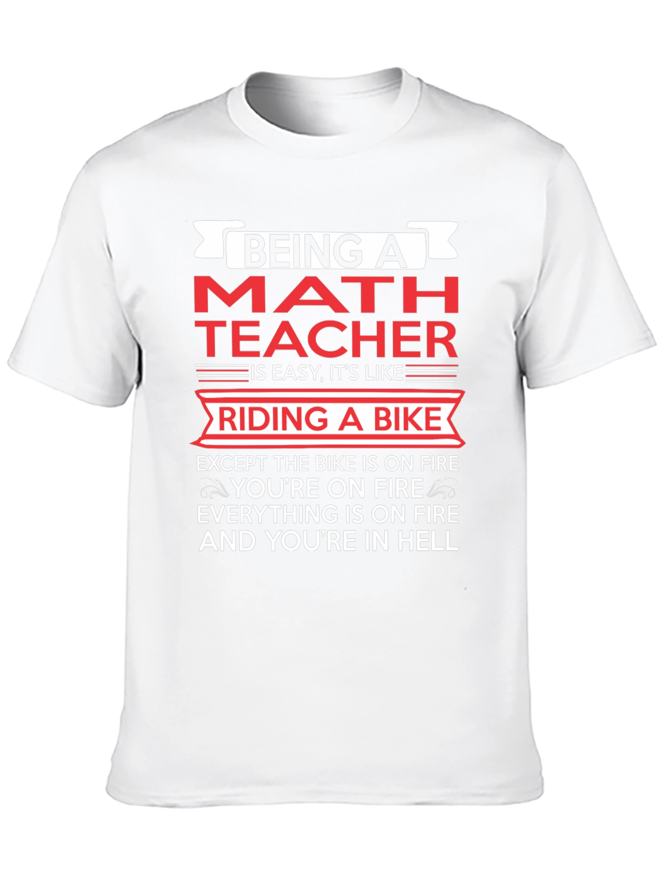 Funny Math Teacher Riding a Bike T-Shirt