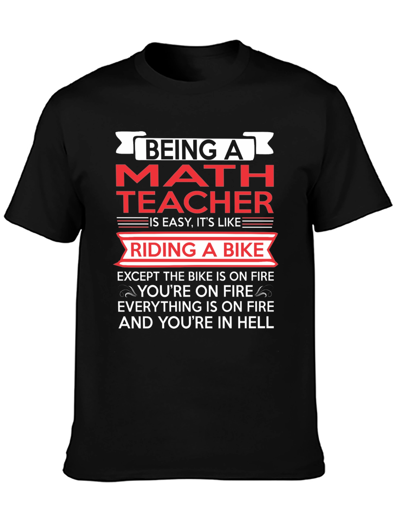 Funny Math Teacher Riding a Bike T-Shirt