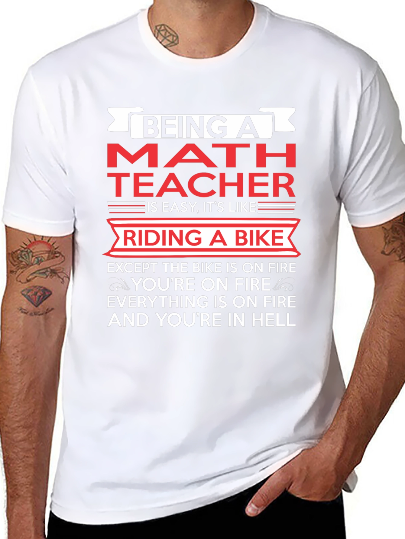 Funny Math Teacher Riding a Bike T-Shirt