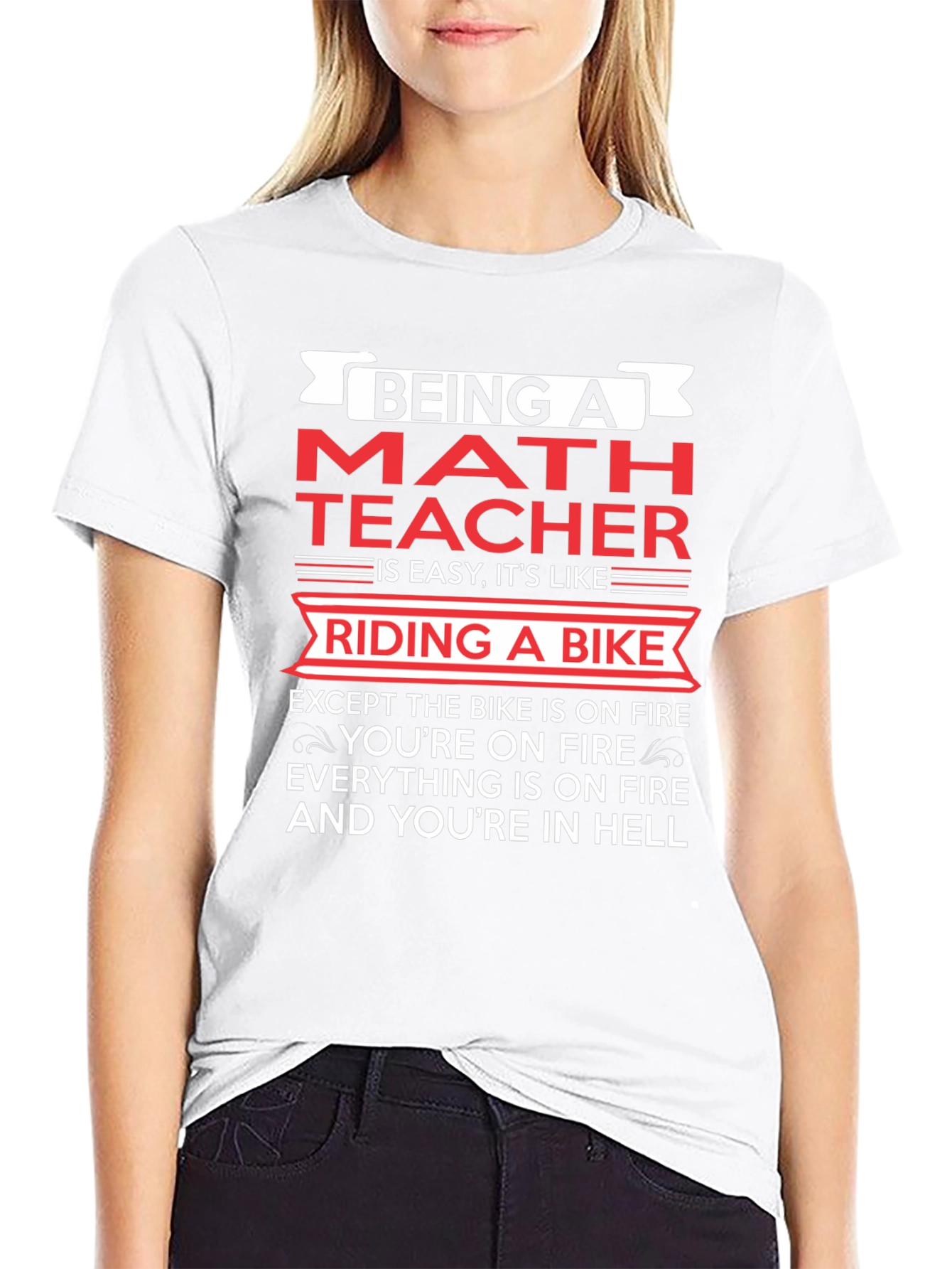 Funny Math Teacher Riding a Bike T-Shirt