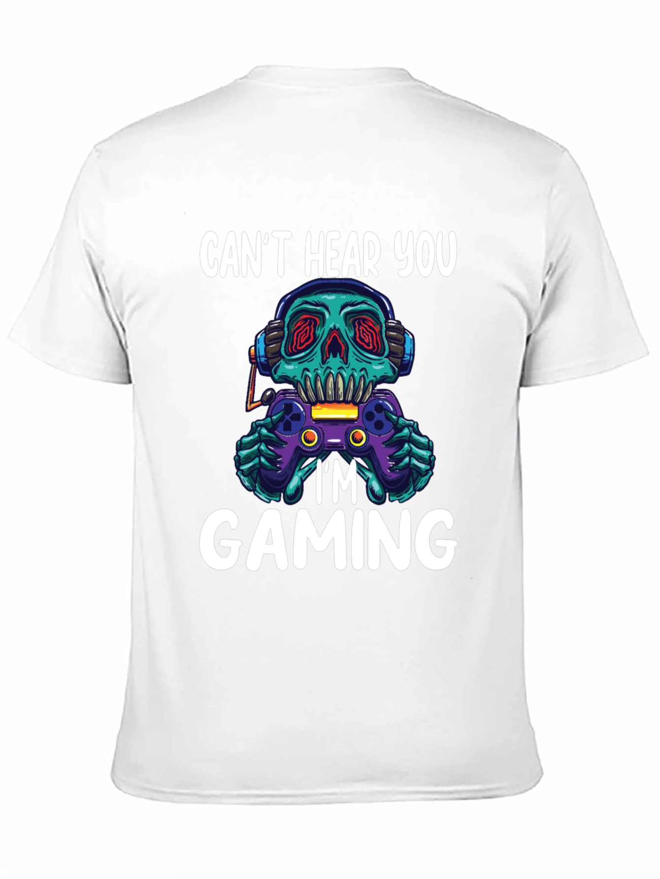 Gamer Skull Graphic Tee - Cant Hear You Im Gaming!