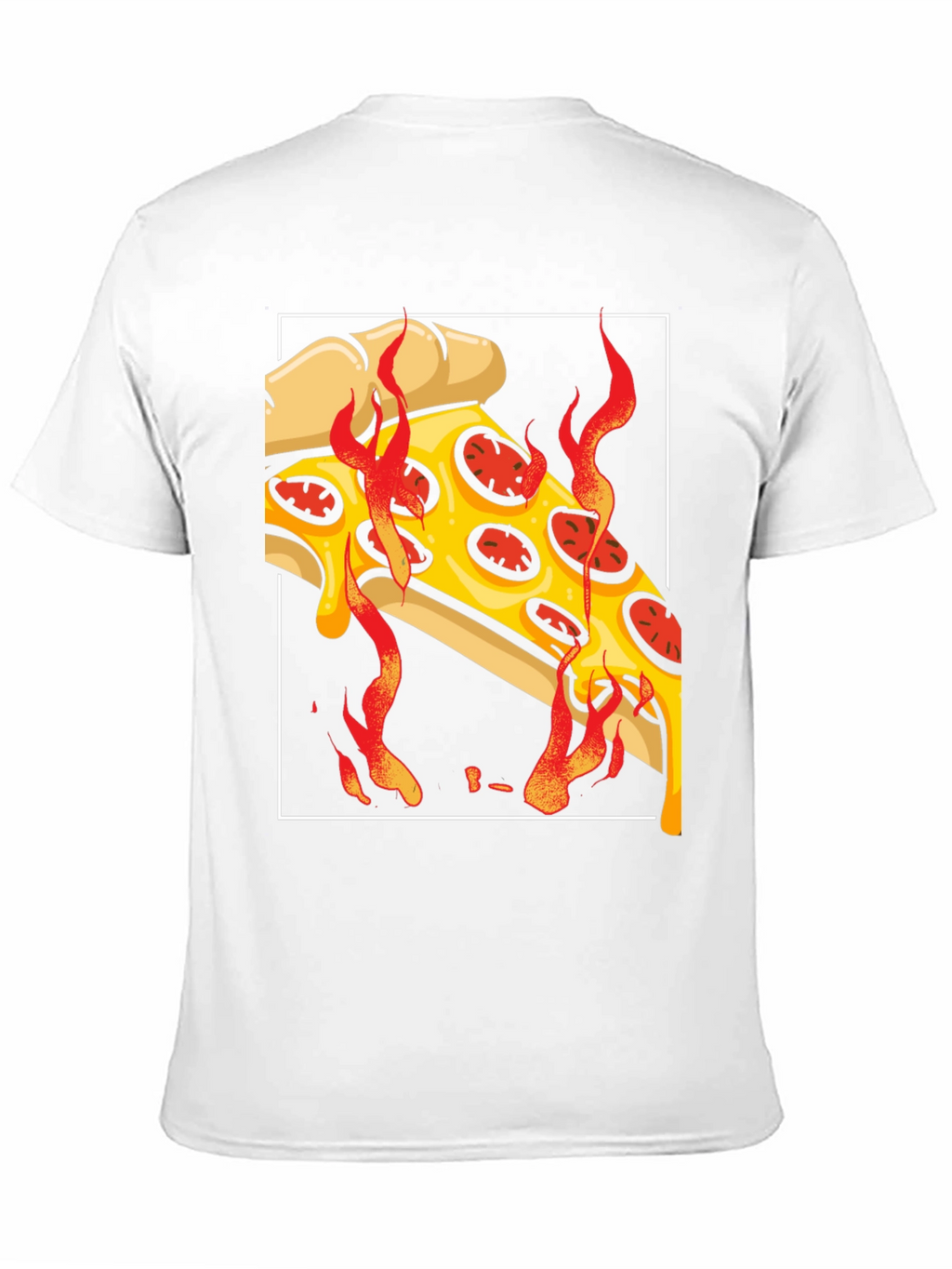 Fiery Pizza Slice Graphic Tee - Black T-Shirt