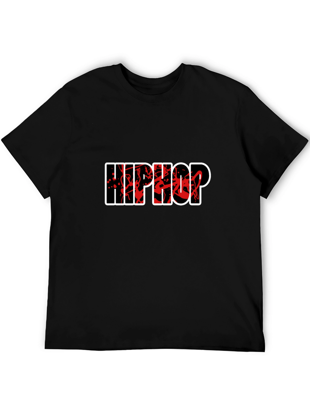 Hip Hop Graphic Tee - Stylish Black Cotton T-Shirt