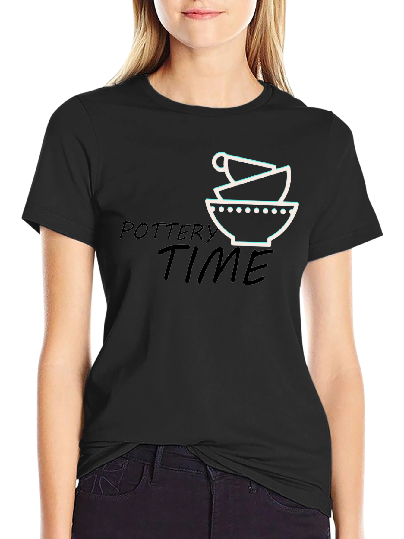 Pottery Time Black Graphic Tee
