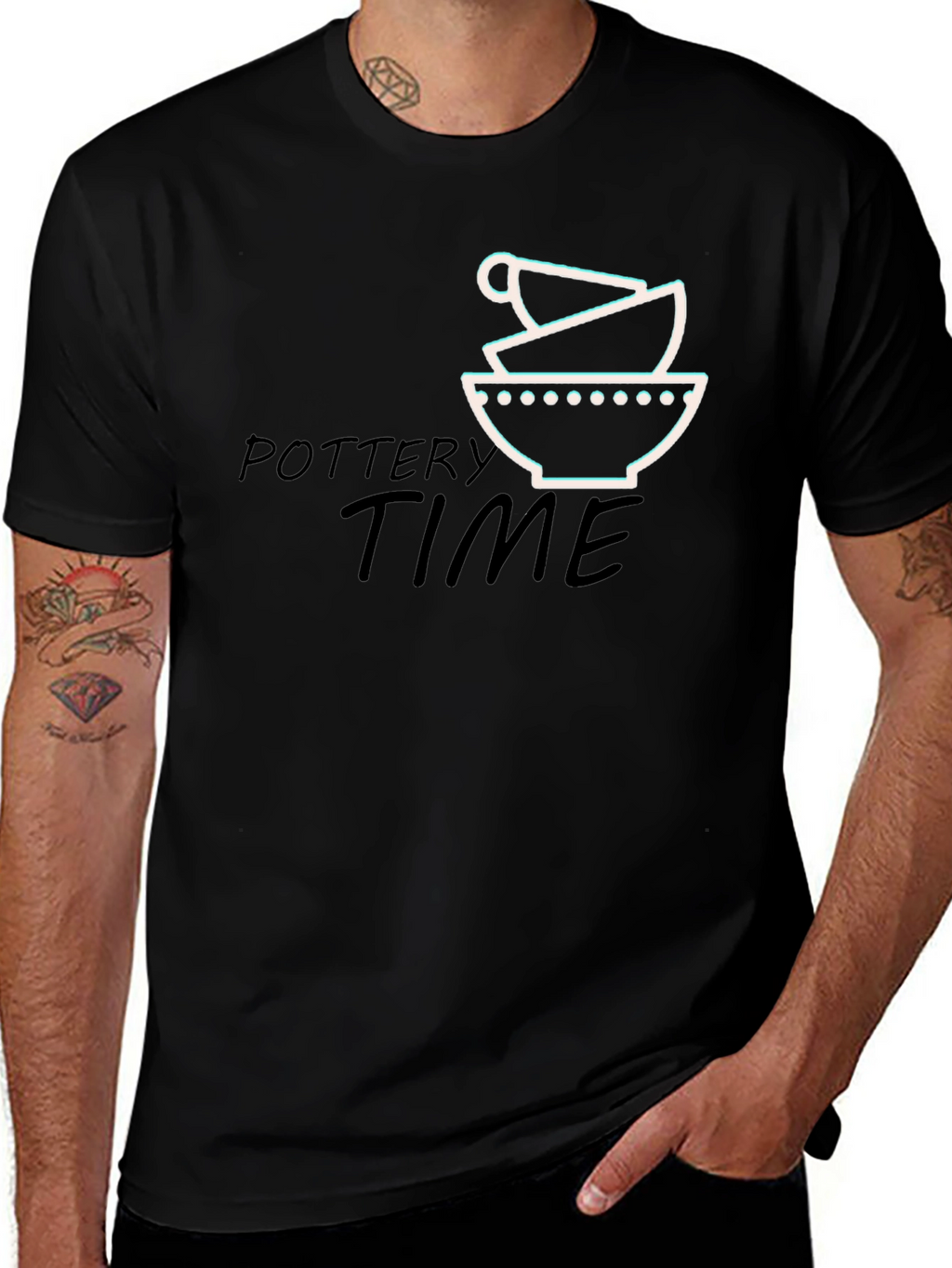Pottery Time Black Graphic Tee