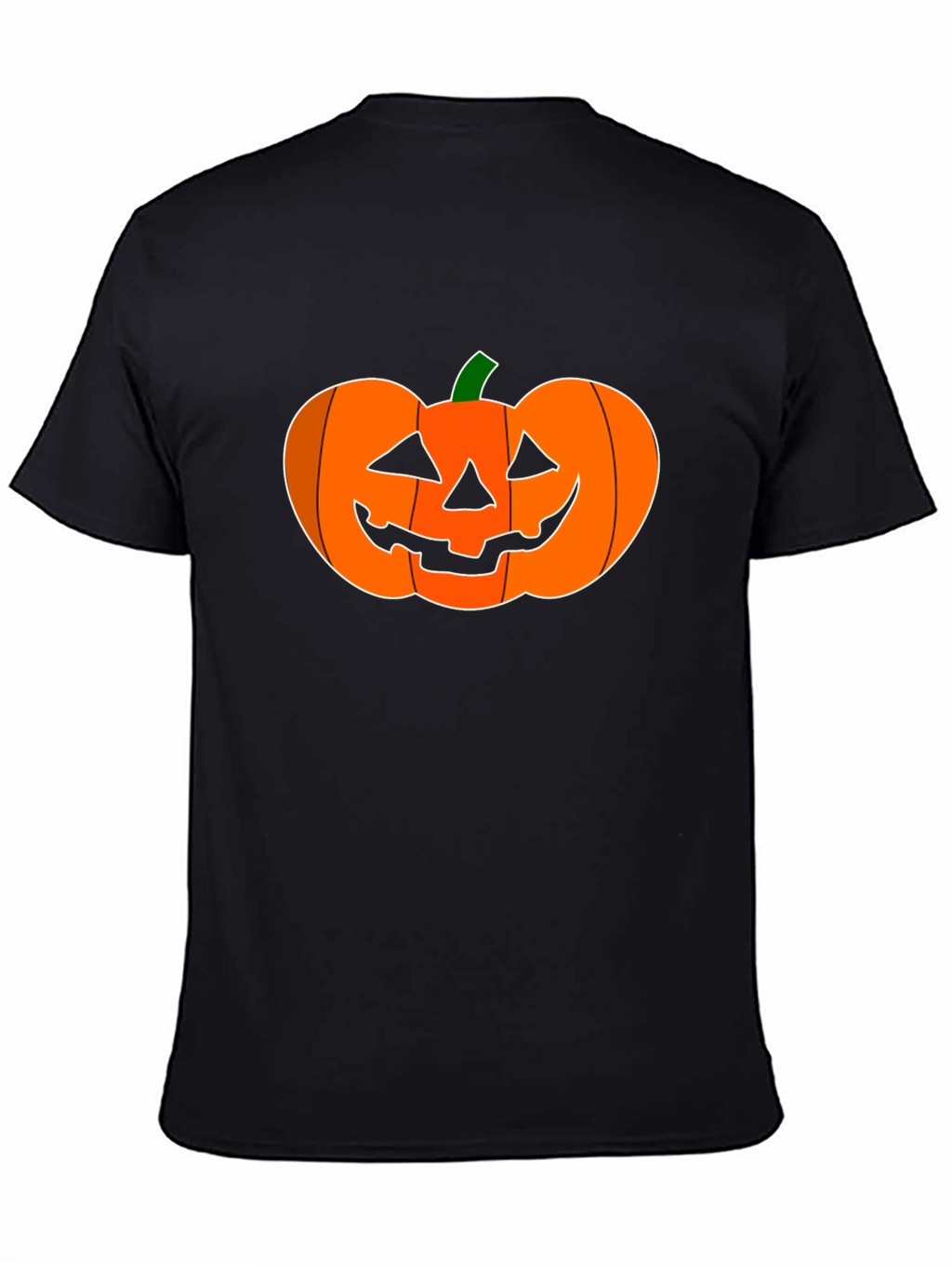 Halloween Pumpkin Graphic Tee - Black Cotton Shirt