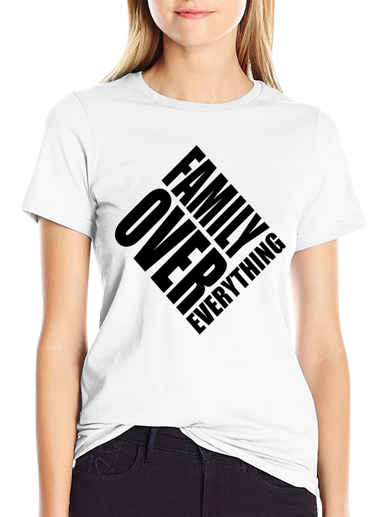 Family Over Everything Black Graphic Tee