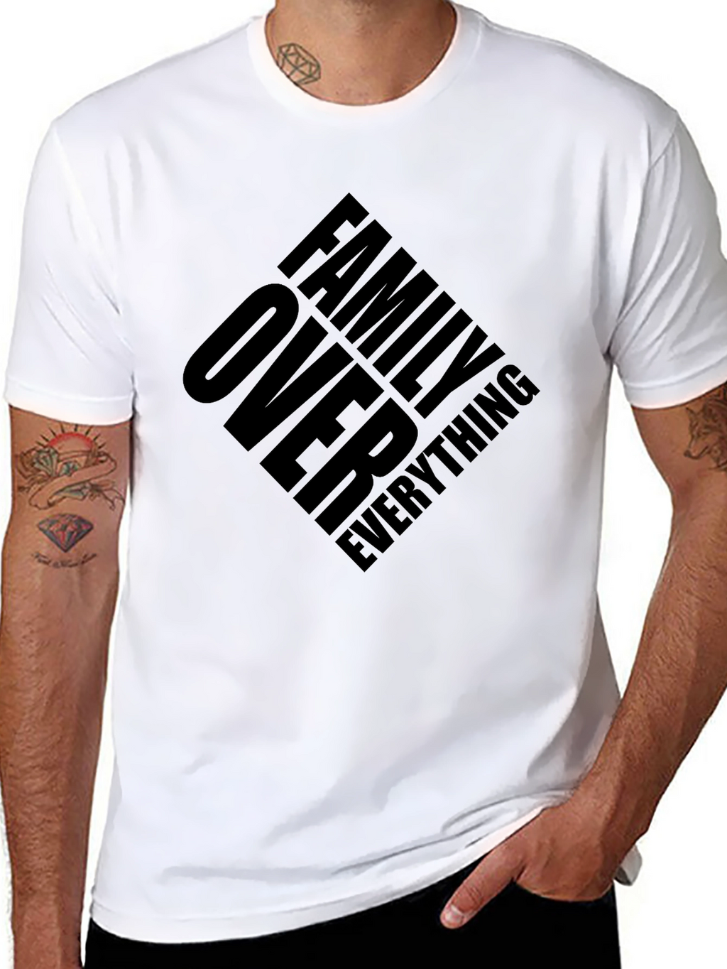 Family Over Everything Black Graphic Tee