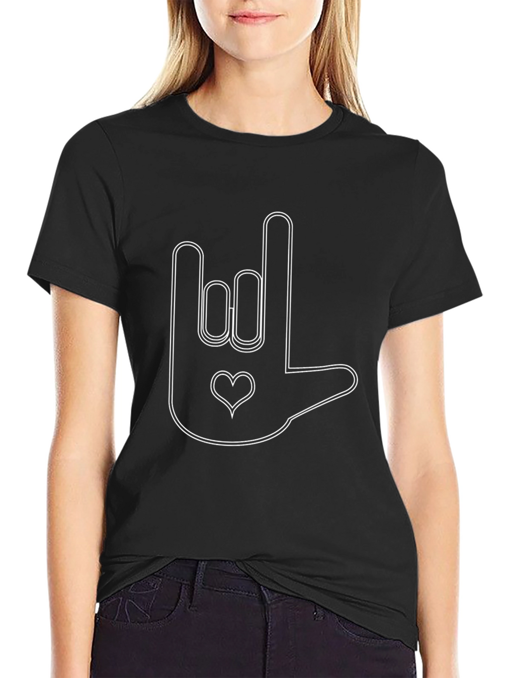 I Love You Sign Language Black T-Shirt