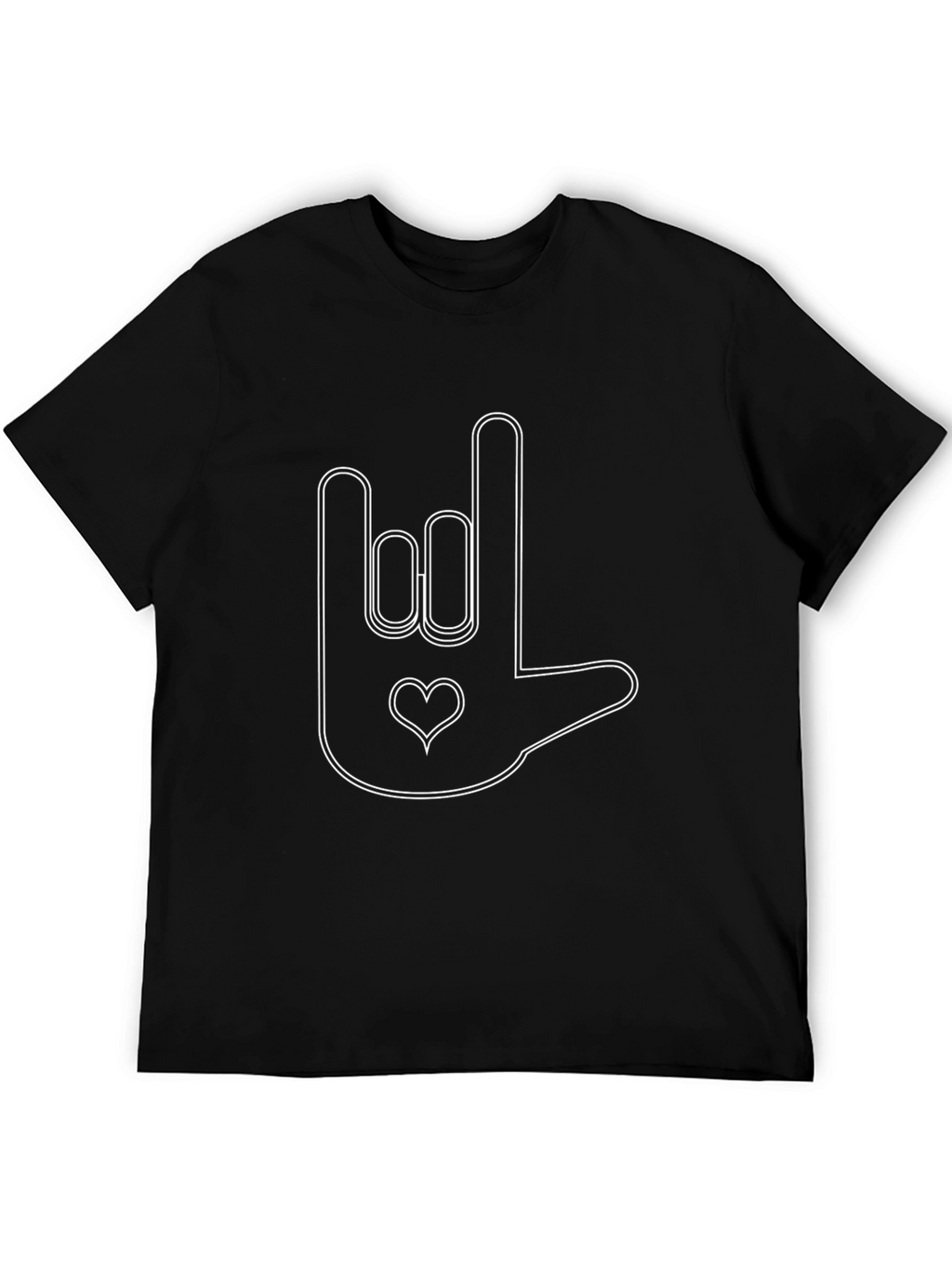 I Love You Sign Language Black T-Shirt