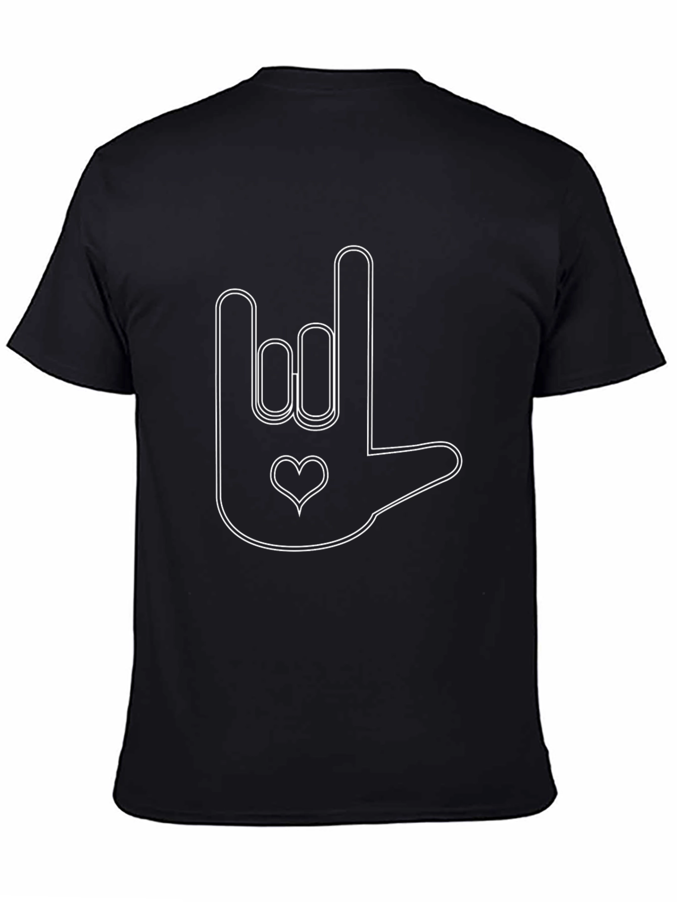 I Love You Sign Language Black T-Shirt