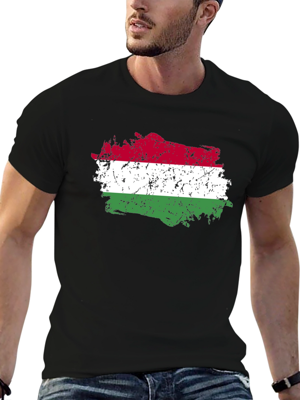 Hungary Flag Distressed T-Shirt