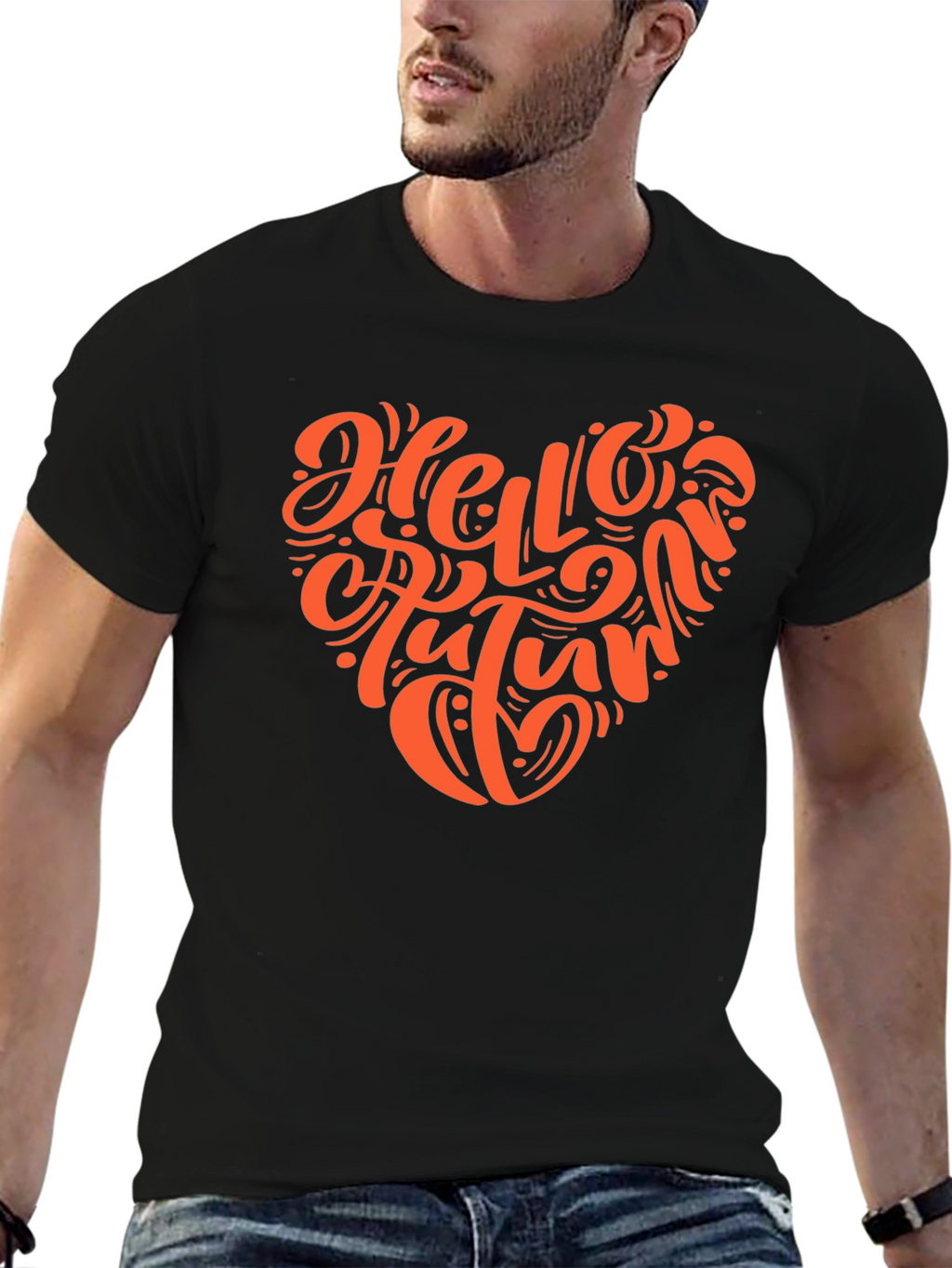 Hello Autumn Black T-Shirt