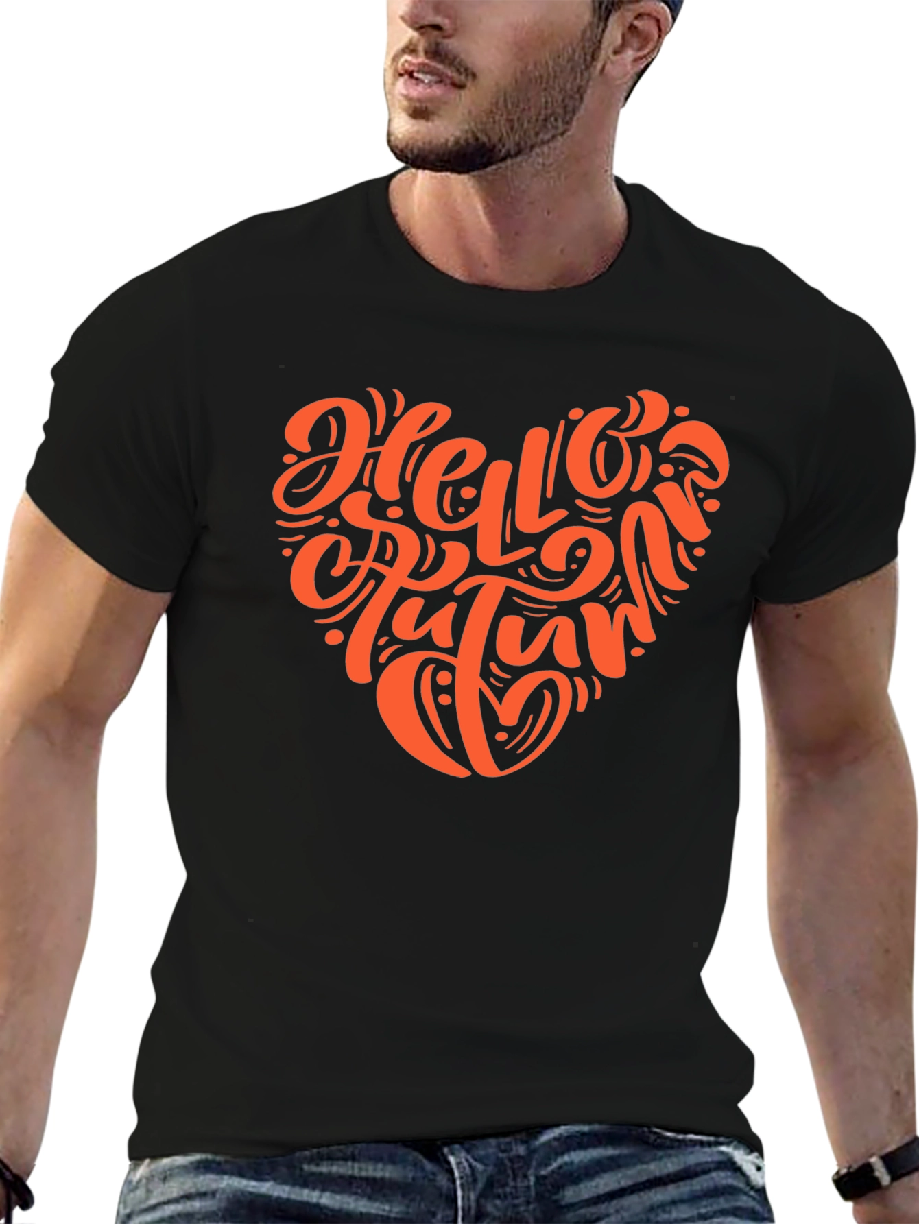 Hello Autumn Black T-Shirt