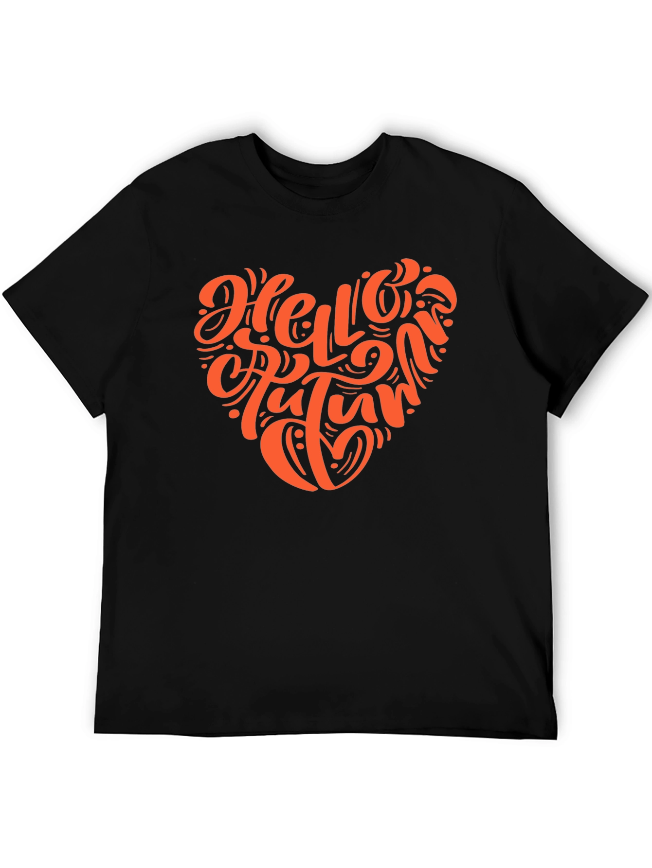 Hello Autumn Black T-Shirt