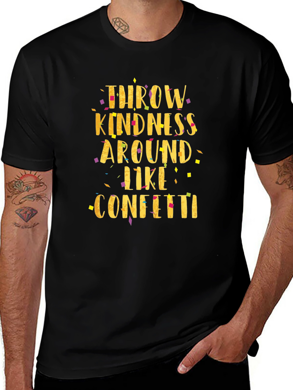 Throw Kindness Like Confetti Black T-Shirt