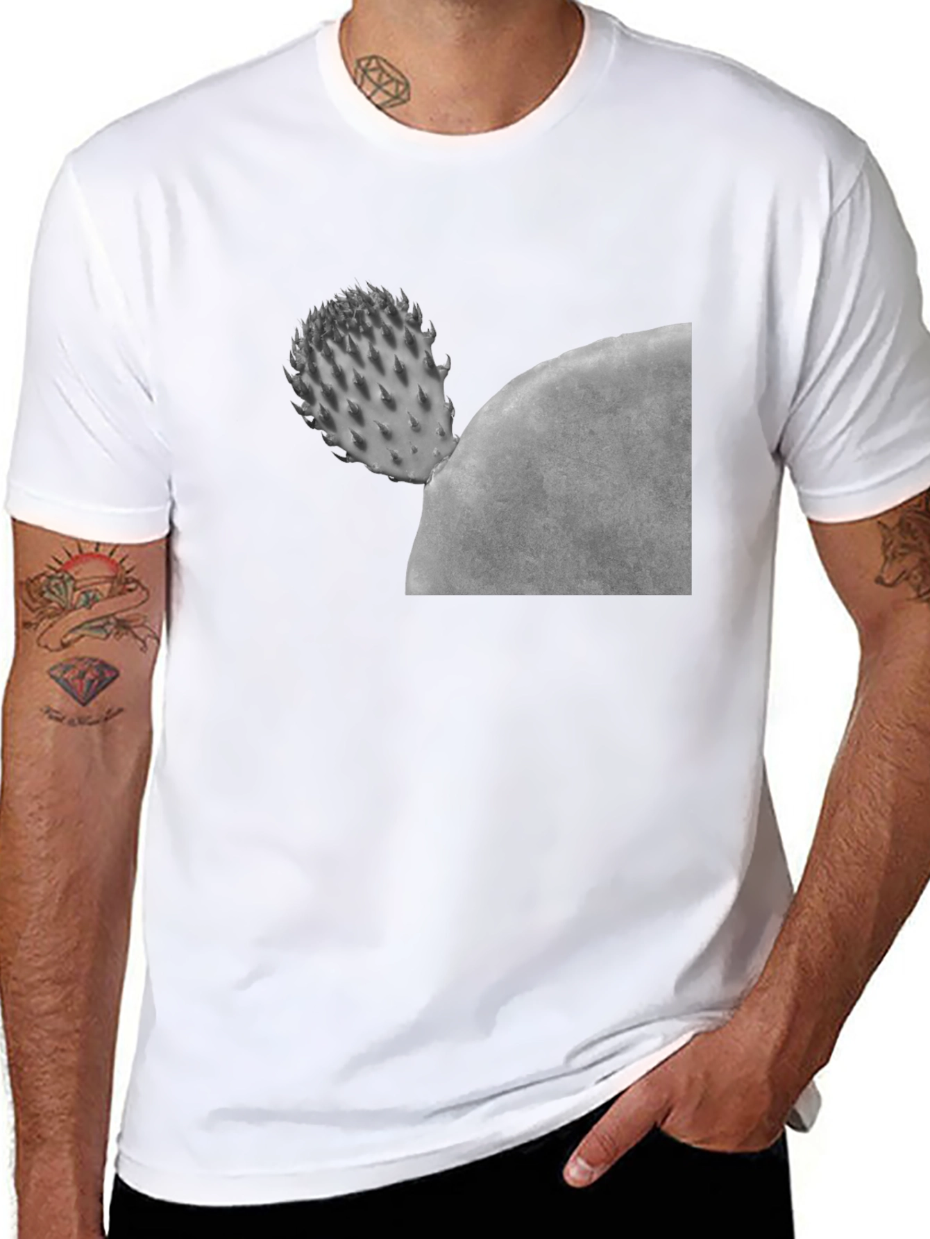 Cactus Graphic Black T-Shirt - Unisex Casual Tee