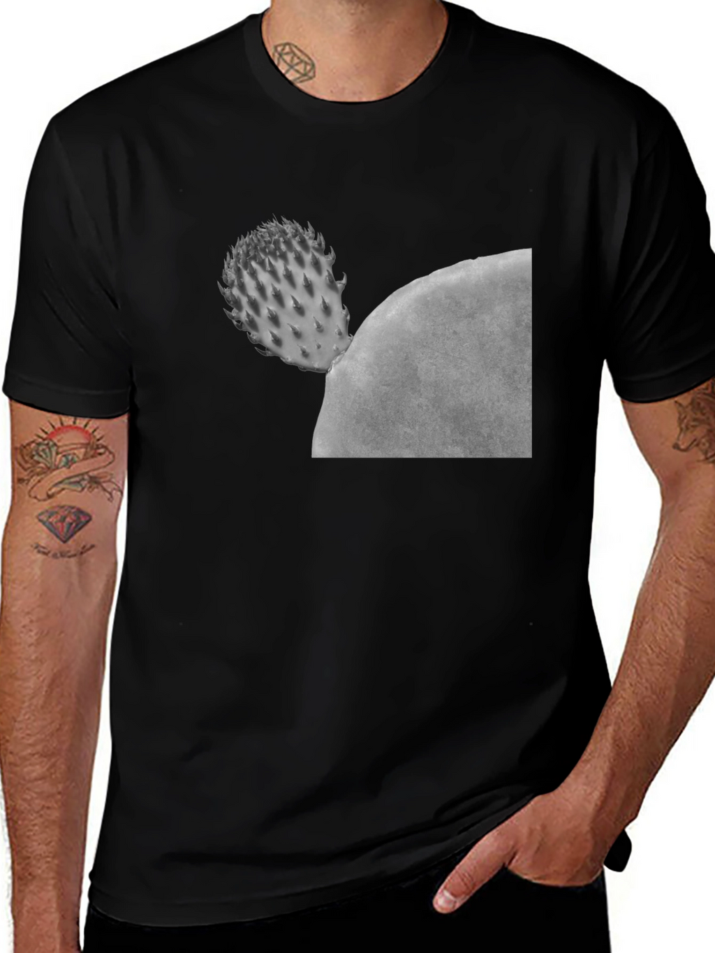 Cactus Graphic Black T-Shirt - Unisex Casual Tee