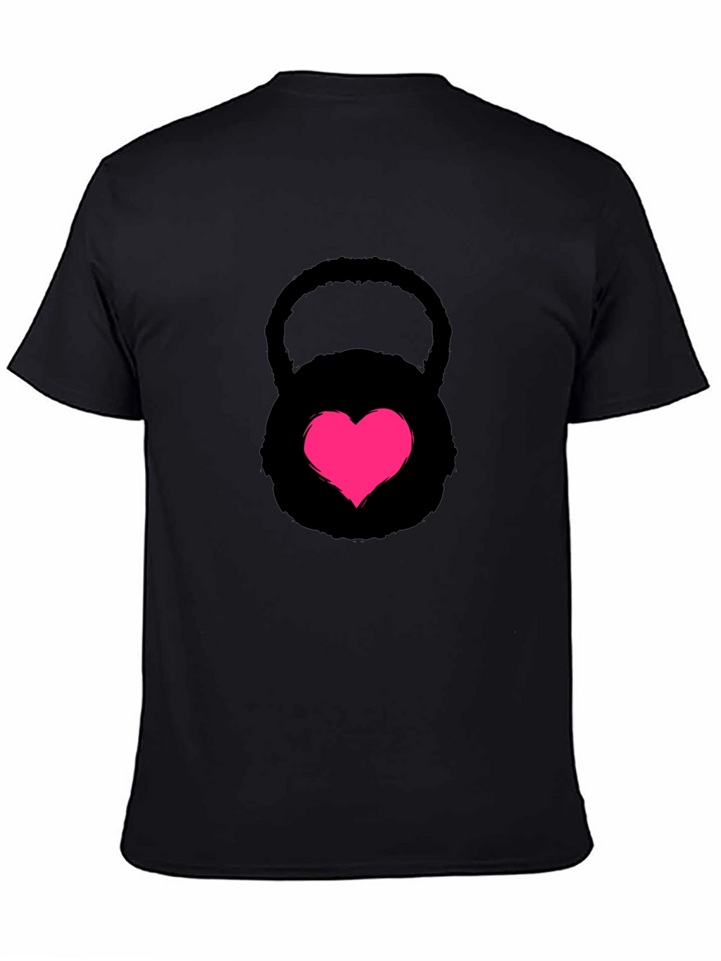 Heart Kettlebell Black T-Shirt Workout Fitness Gym