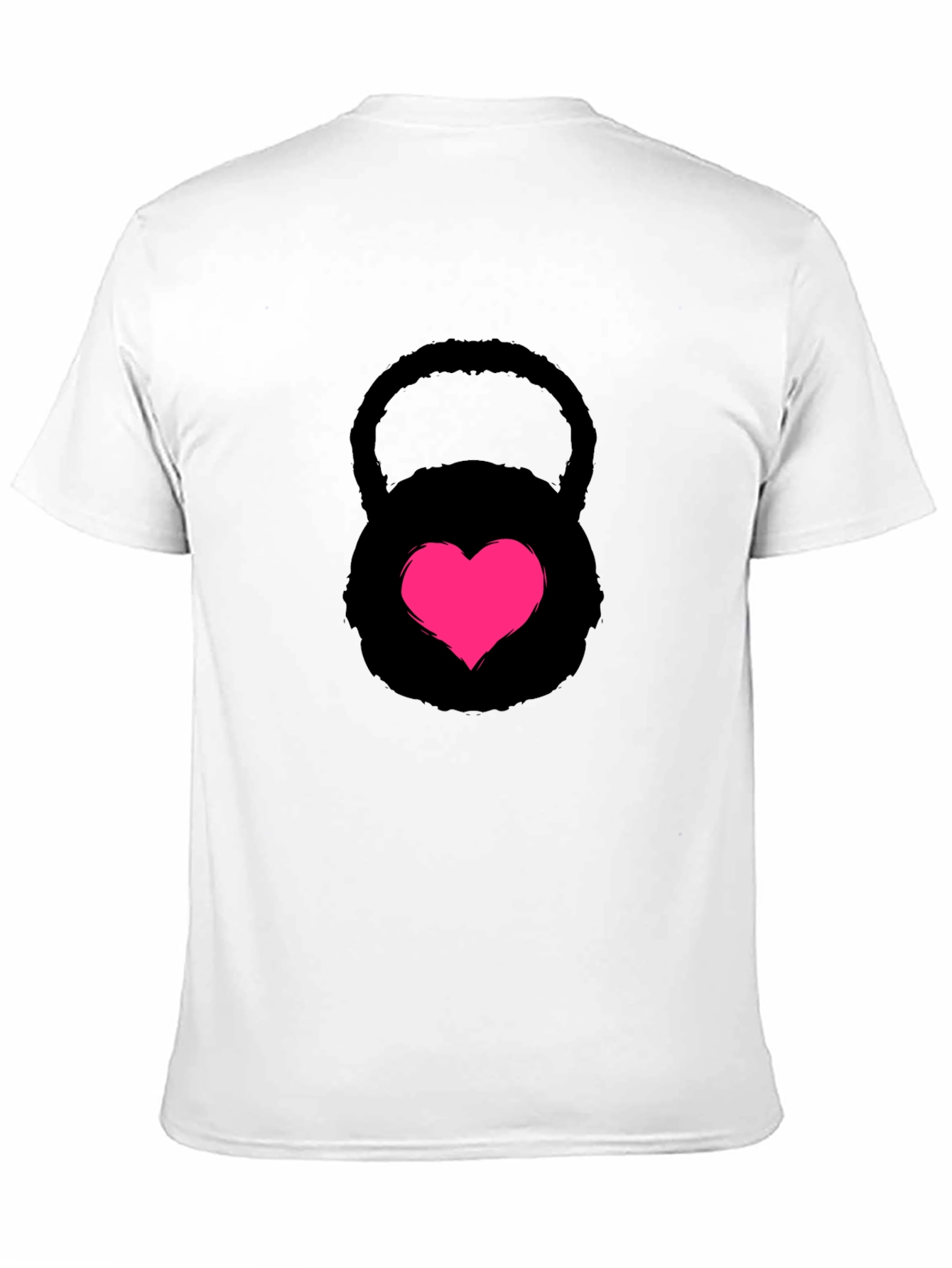 Heart Kettlebell Black T-Shirt Workout Fitness Gym