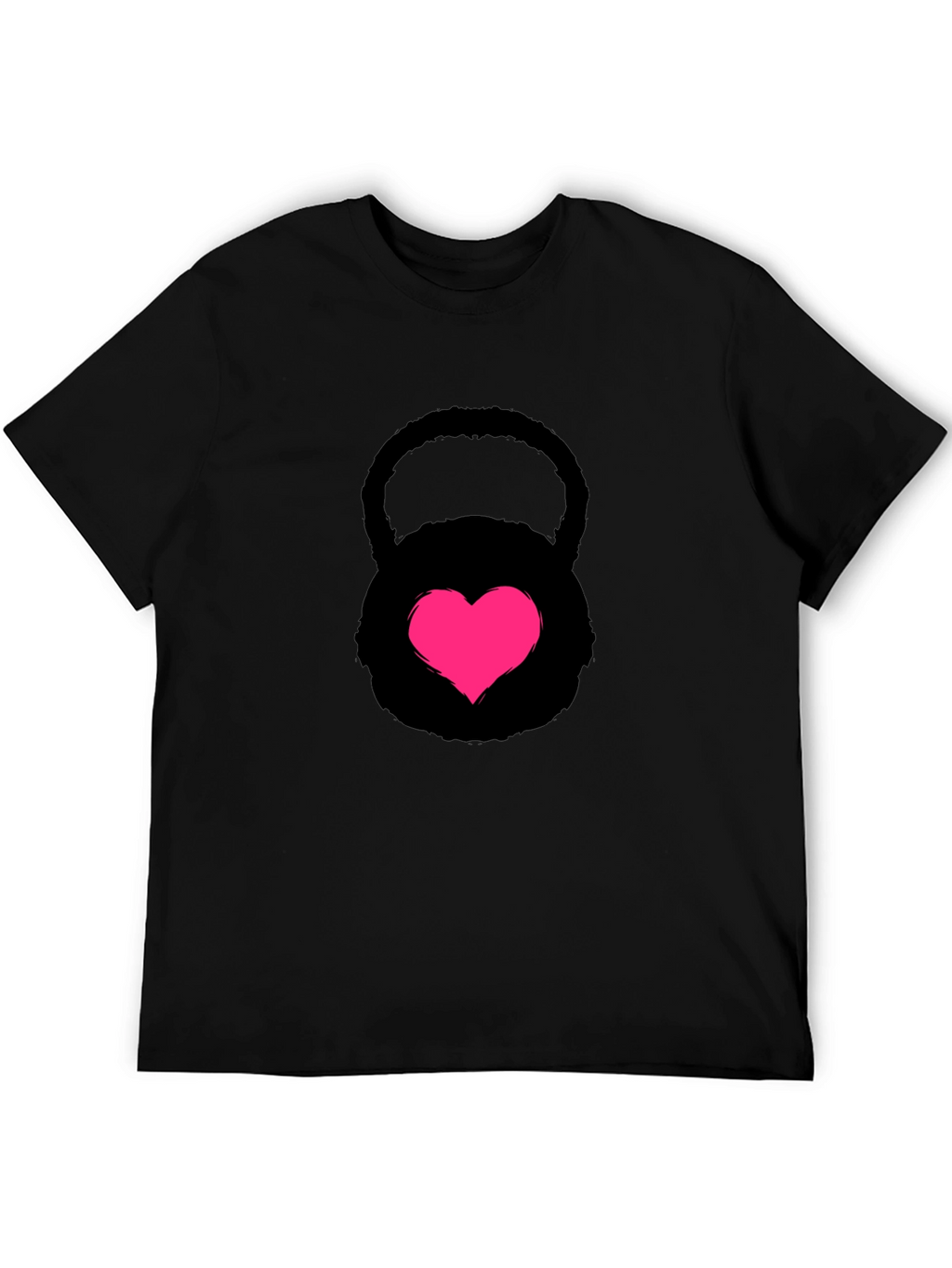 Heart Kettlebell Black T-Shirt Workout Fitness Gym
