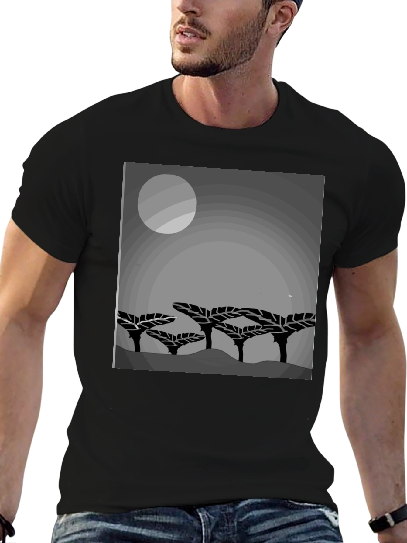 Mens Graphic Print Crew Neck T-Shirt