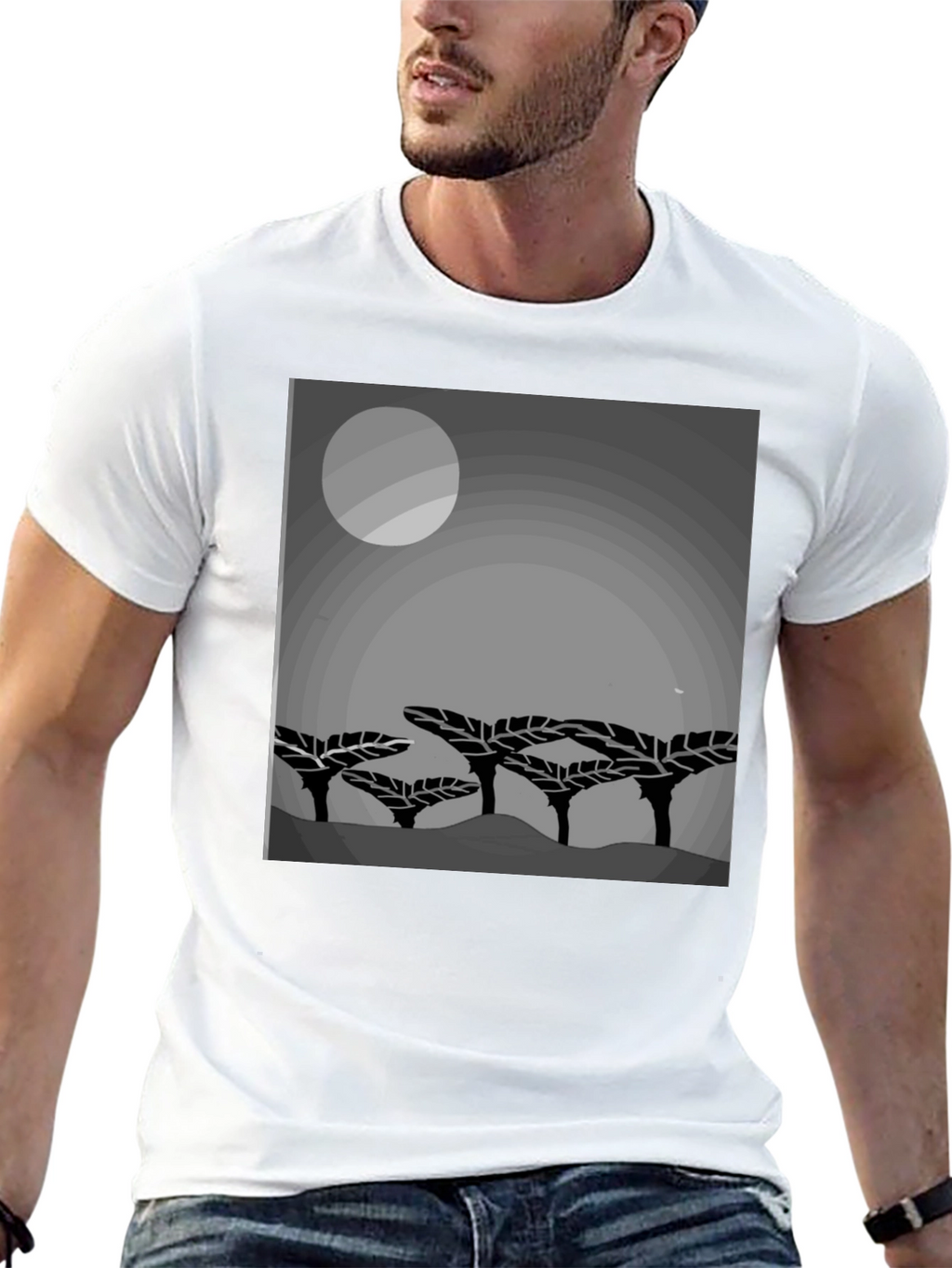 Mens Graphic Print Crew Neck T-Shirt