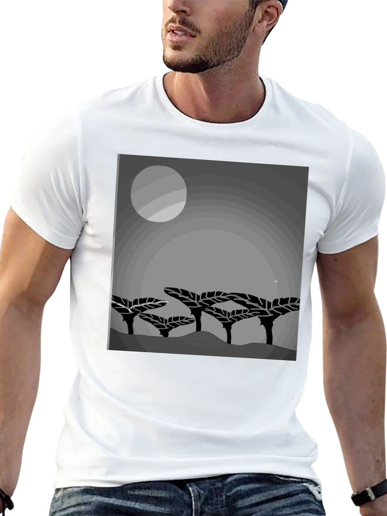 Mens Graphic Print Crew Neck T-Shirt