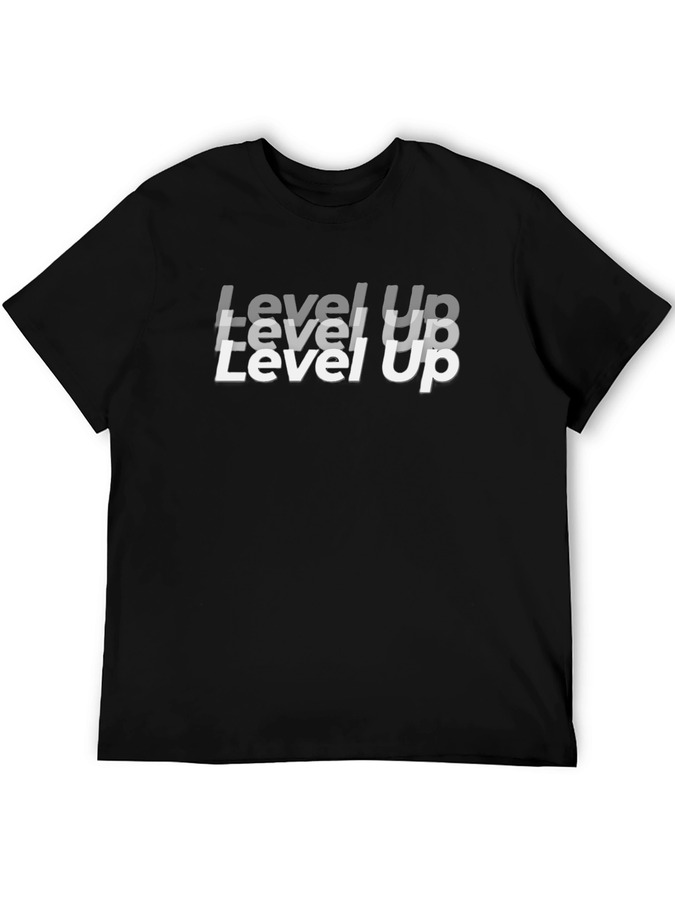 Level Up Black Graphic Tee for Gamers