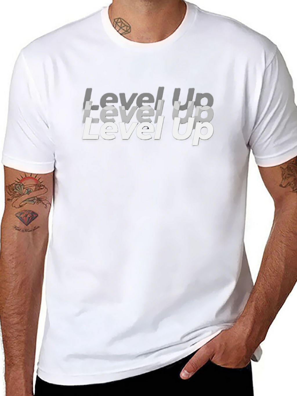 Level Up Black Graphic Tee for Gamers