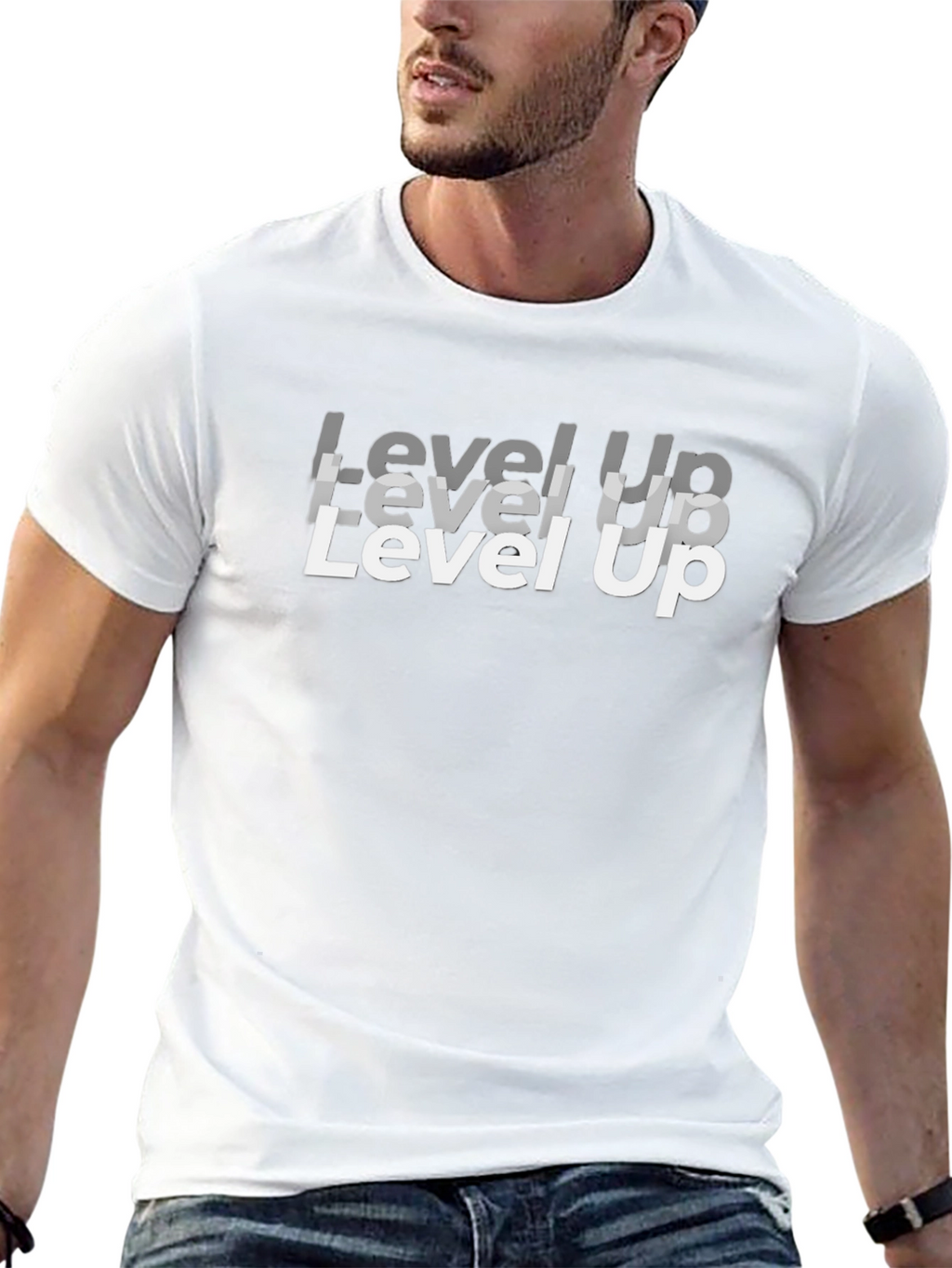 Level Up Black Graphic Tee for Gamers