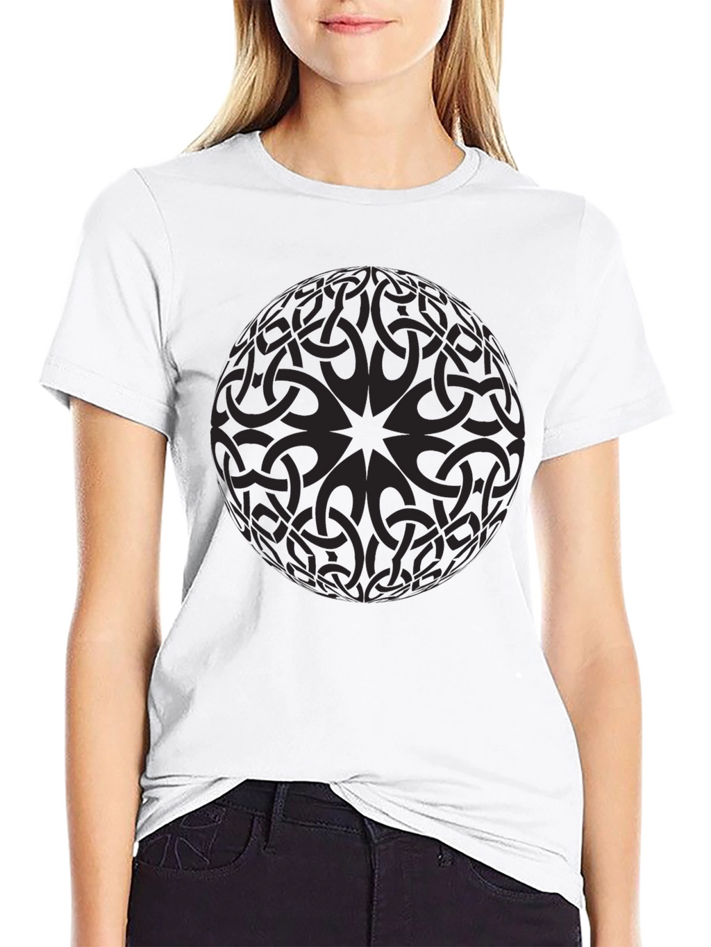 Celtic Knot Sphere Graphic Tee - Mens Black T-Shirt