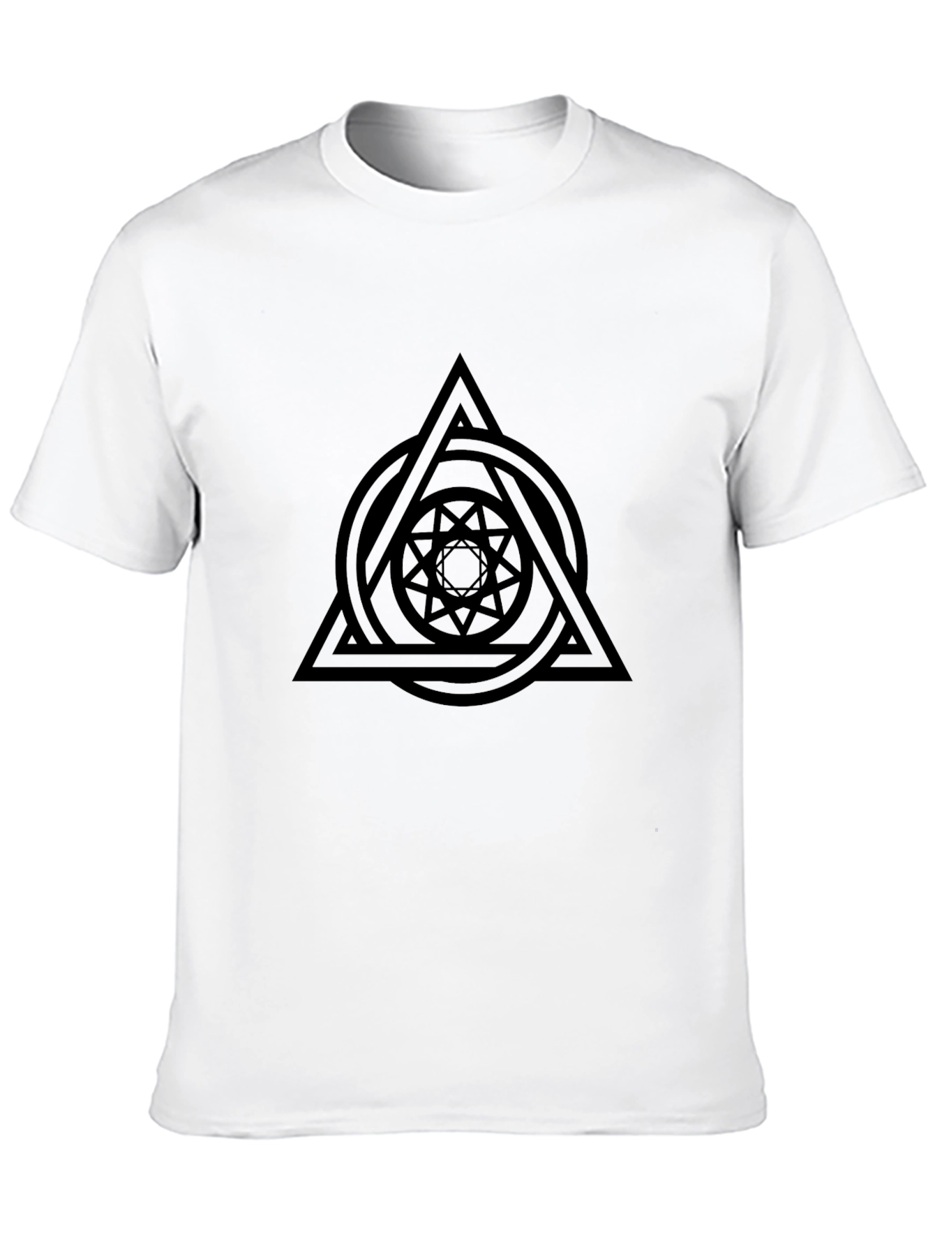 Geometric Design Black T-Shirt for Men