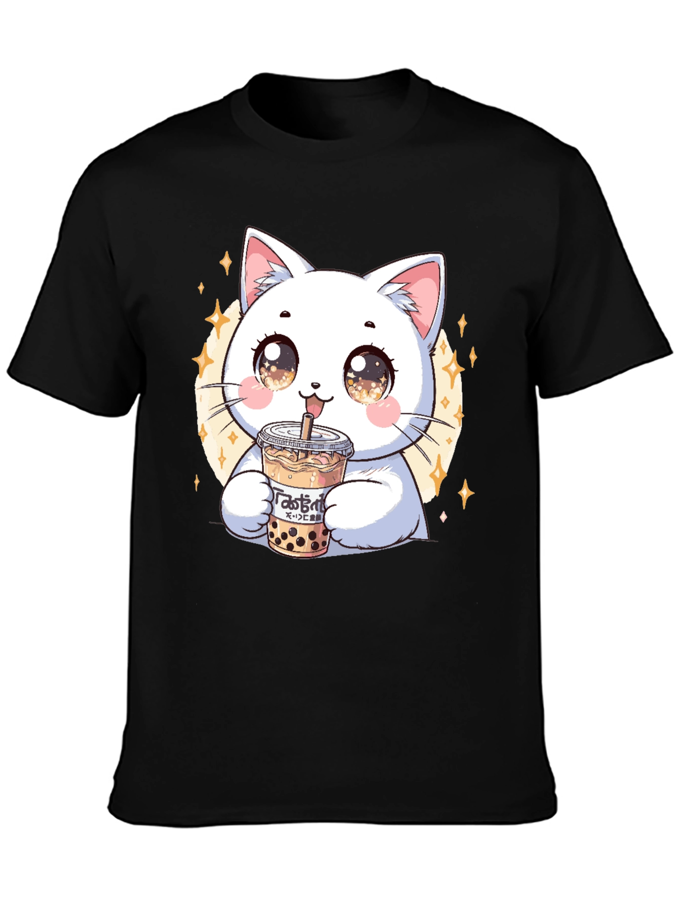Cute Cat Boba Tea Graphic Tee