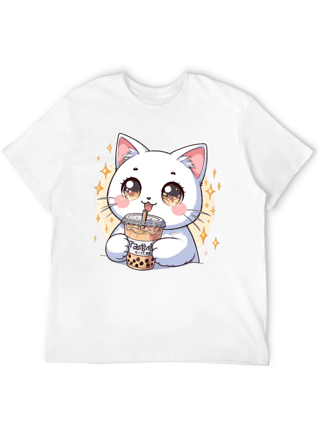 Cute Cat Boba Tea Graphic Tee
